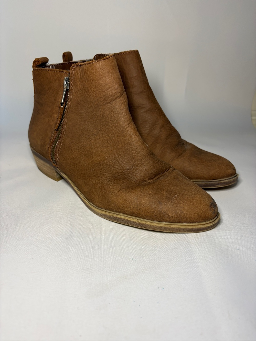 Lauren Ralph Lauren "Shira" Brown Leather Ankle Boots Booties - Women's Size 7.5